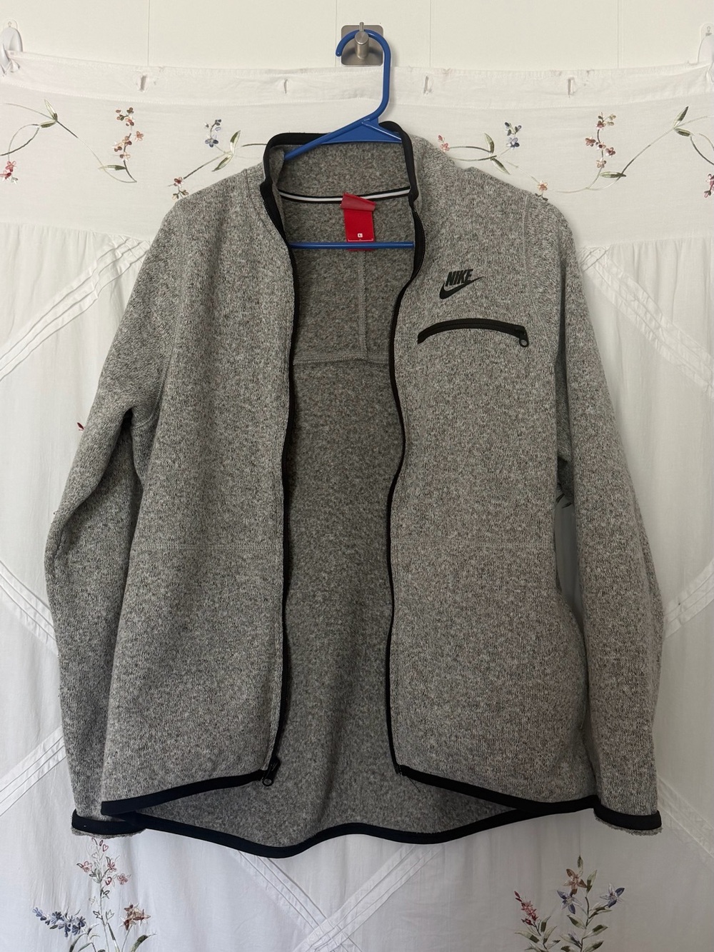 Nike Women’s Gray Full-Zip Fleece Sweater Jacket